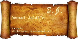 Dostal Jolán névjegykártya